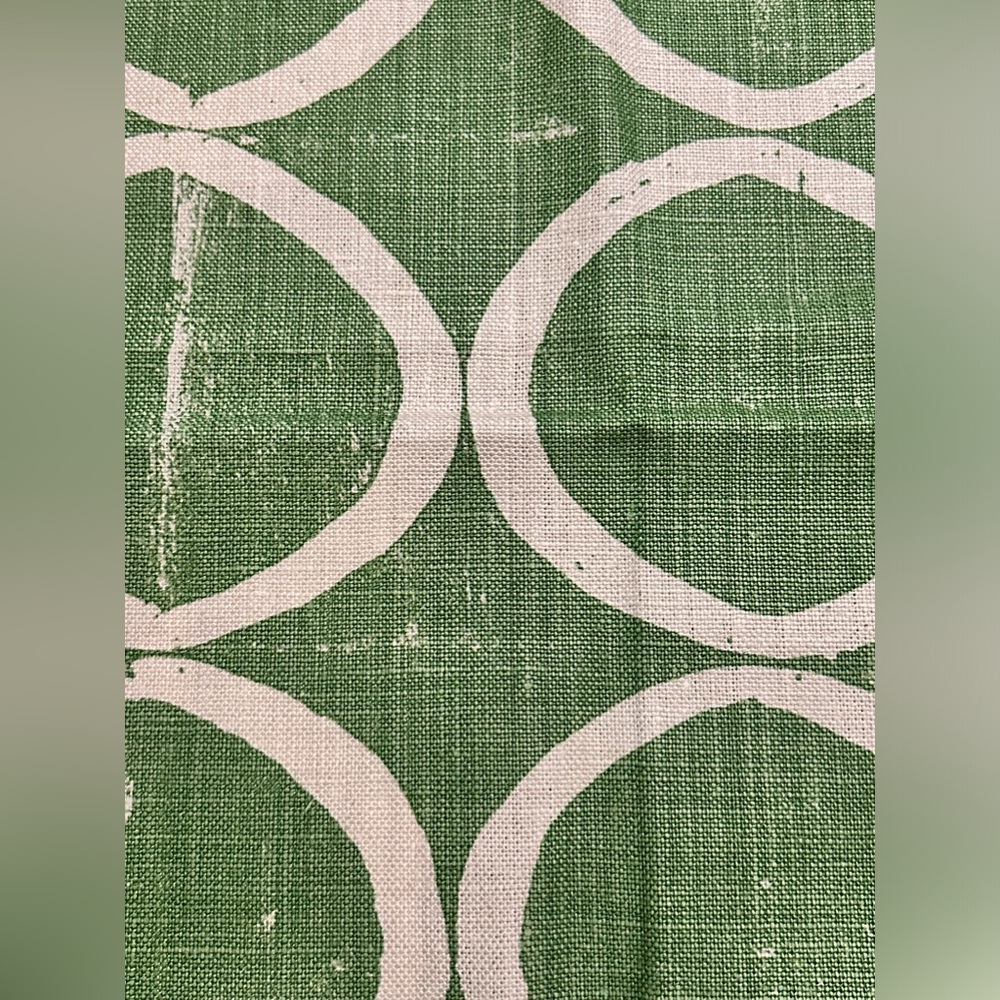 Lee Jofa Fabric Sample Remnant Circles Forest Linen Green Blithfield Crafts - Picture 16 of 16